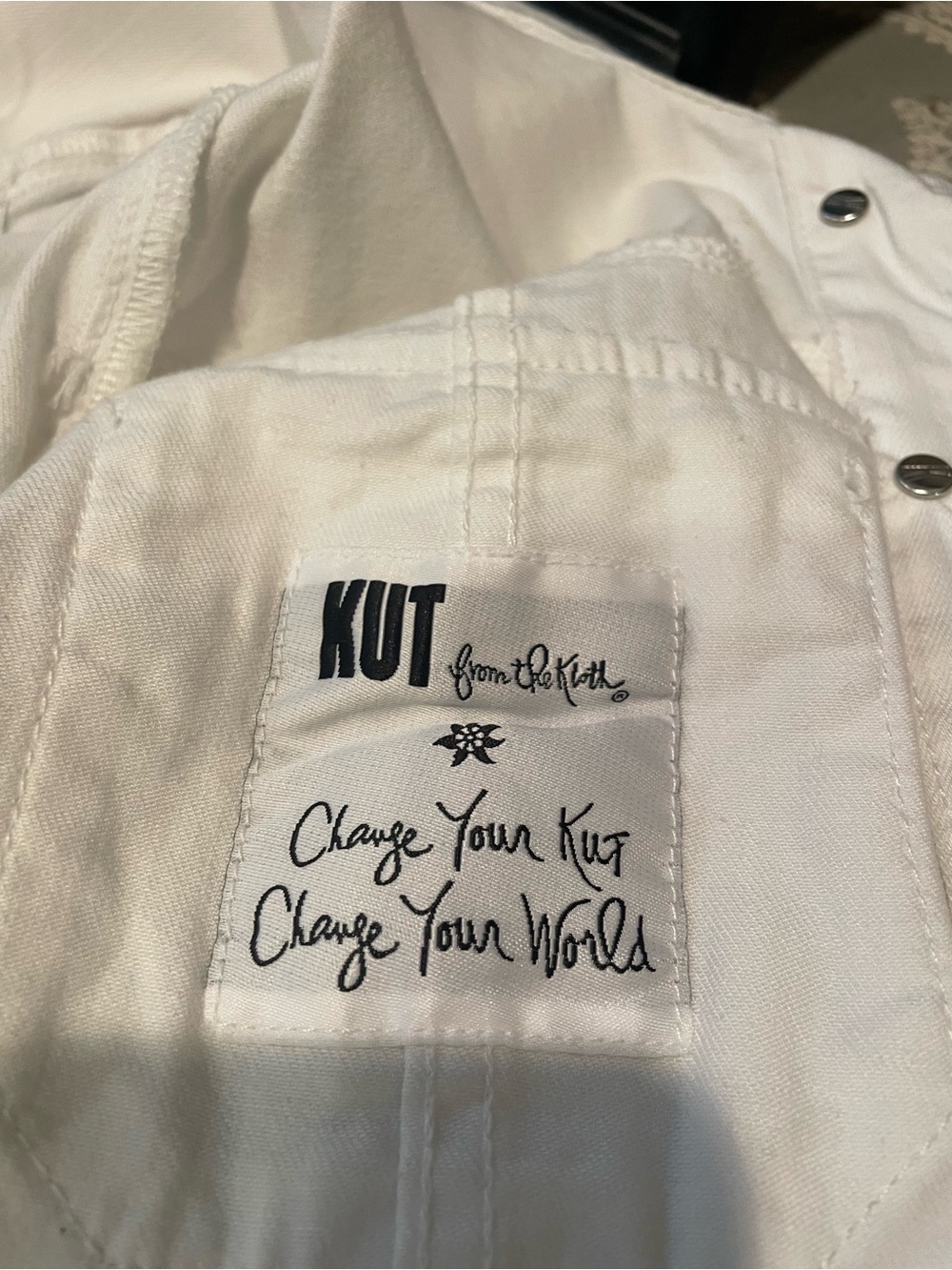 Kut from the Kloth White Denim Jean Jacket - Picture 3 of 4
